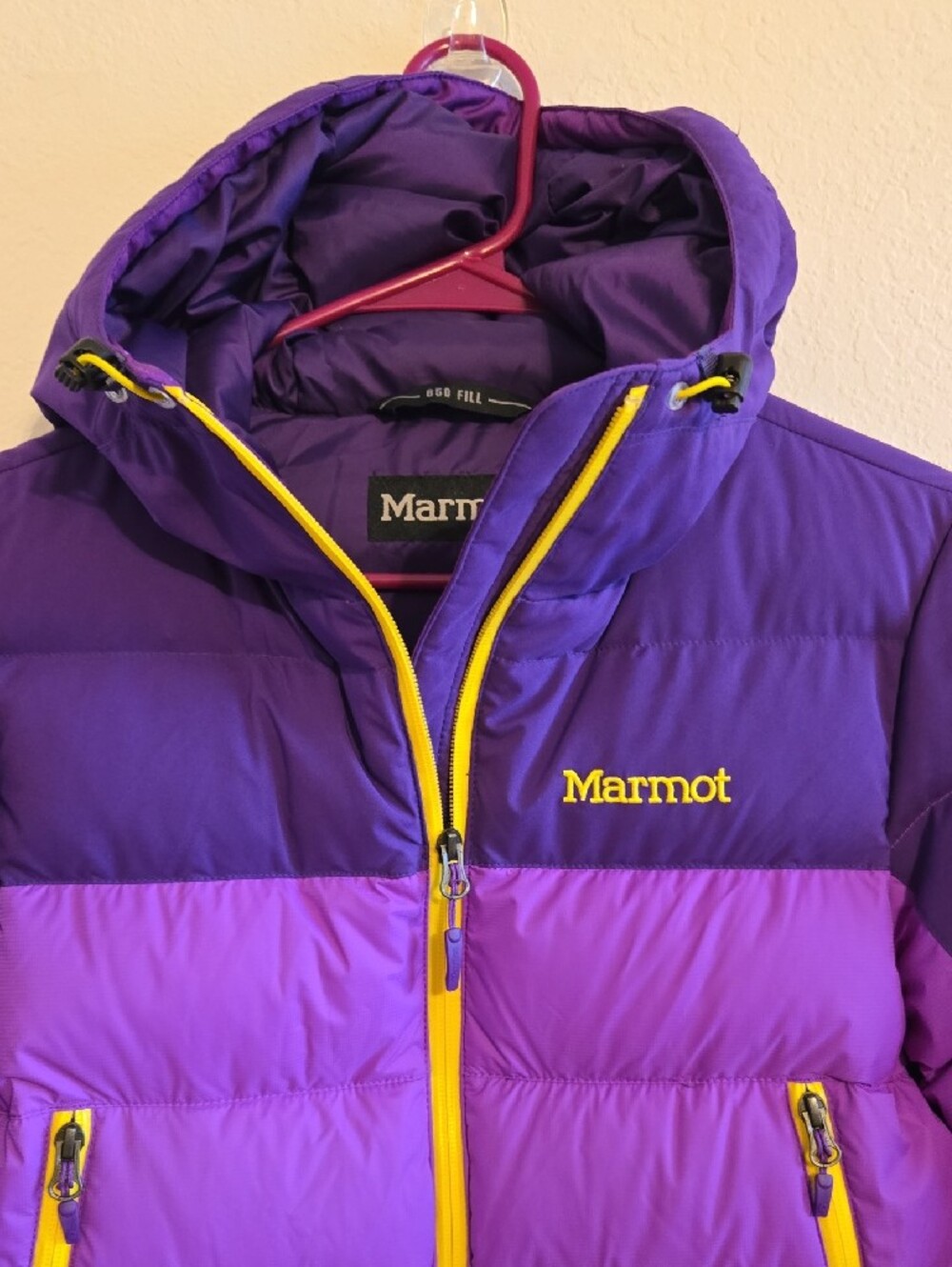 Marmot Purple Hooded Puffer Jacket - Small - Picture 4 of 16